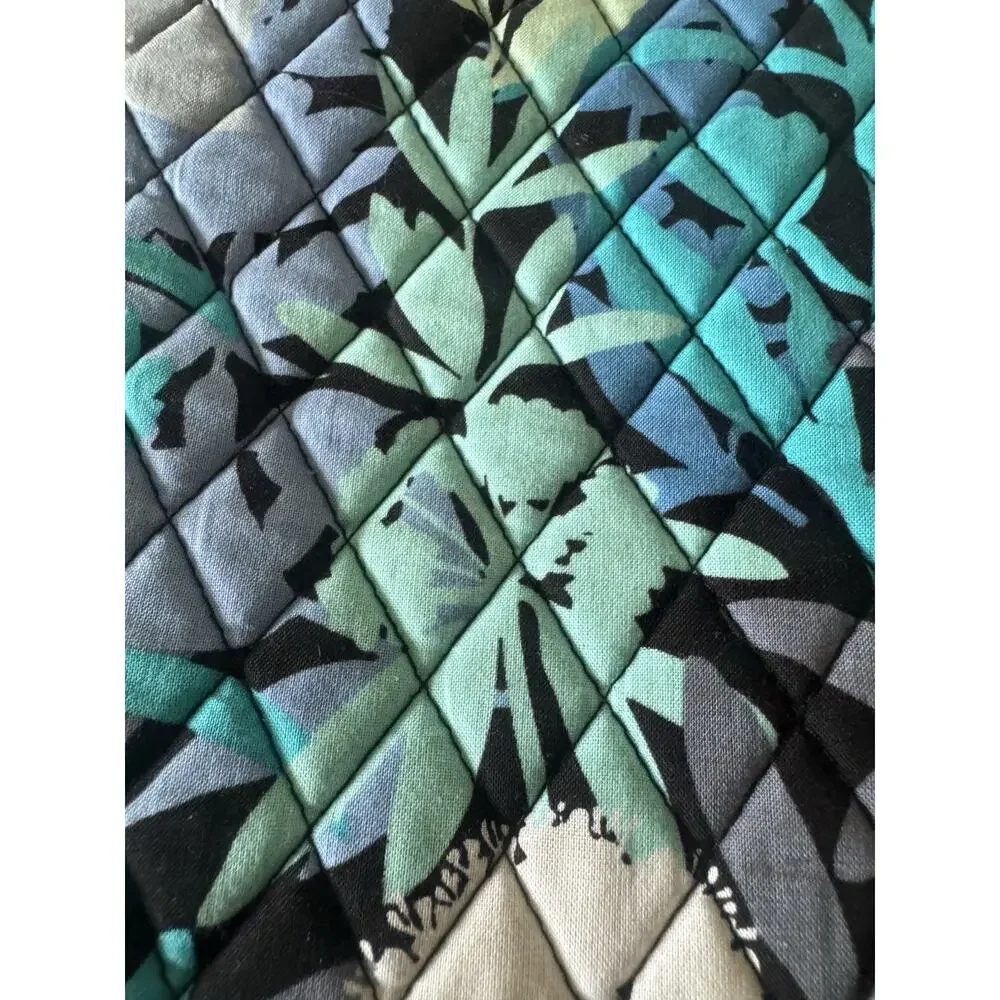 Vera Bradley Laptop Sleeve Camofloral Blue Padded Quilted Abstract Retired